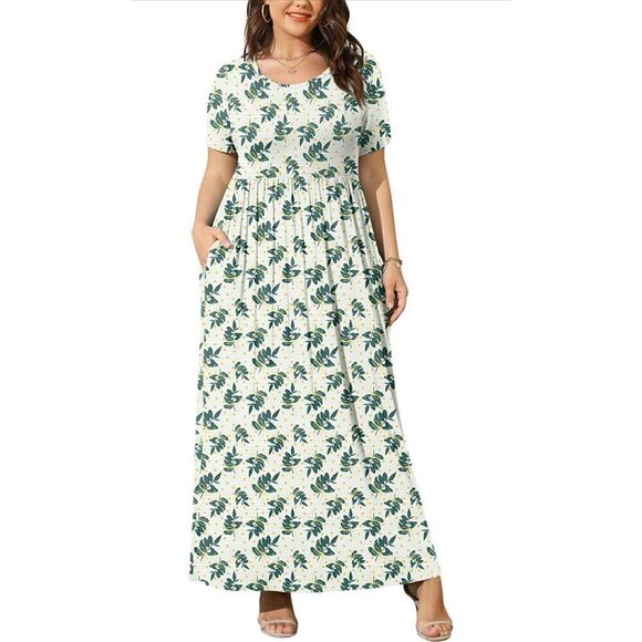 NEW Super Soft Summer Plus Size Maxi Dress with Pockets 5X/28 - Picture 1 of 4